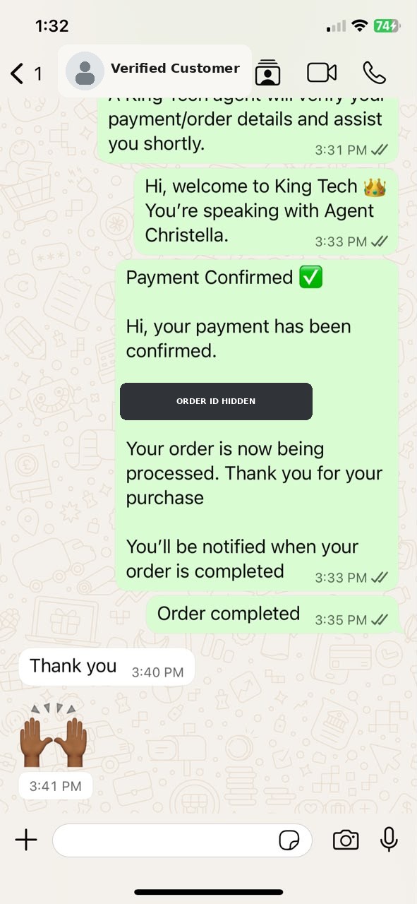 Verified King Tech customer order testimonial 5