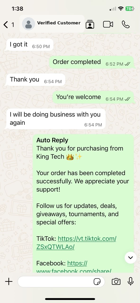 Verified King Tech customer order testimonial 6