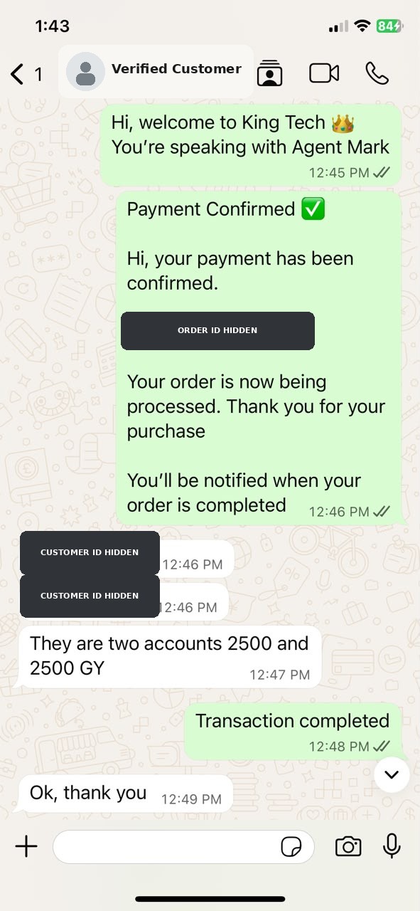 Verified King Tech customer order testimonial 8