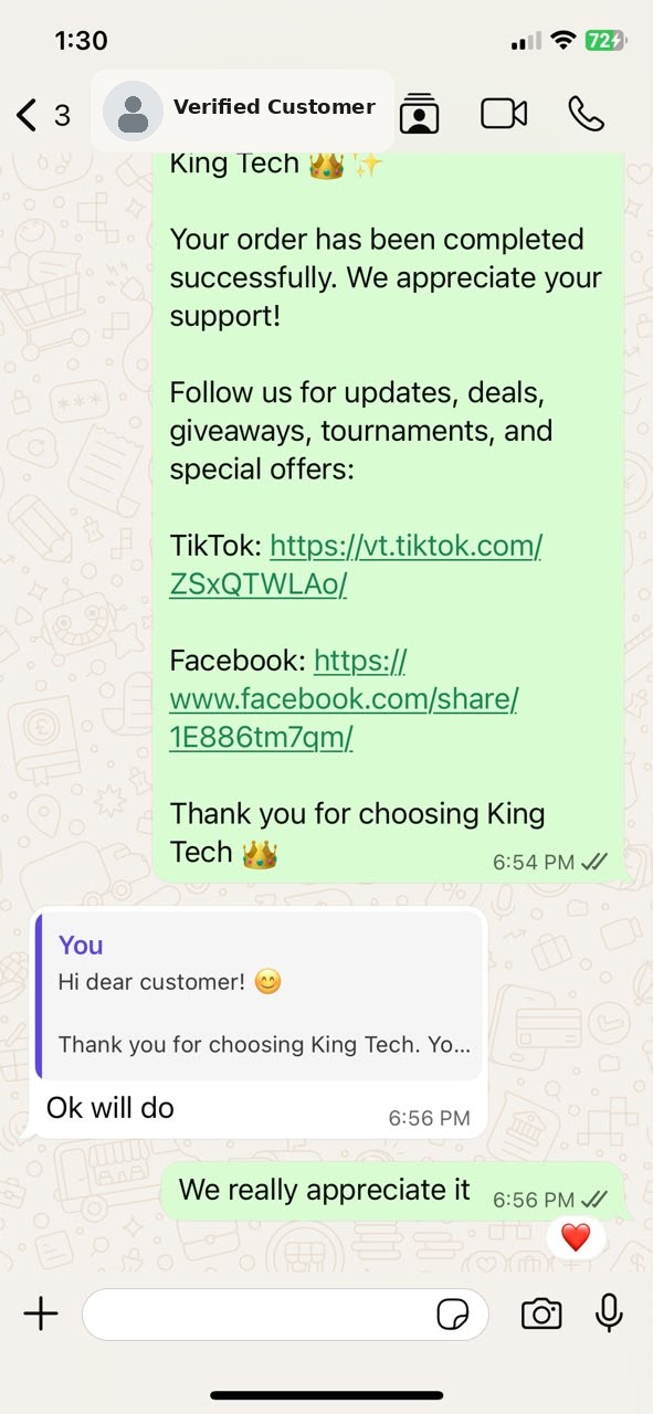 Verified King Tech customer order testimonial 9