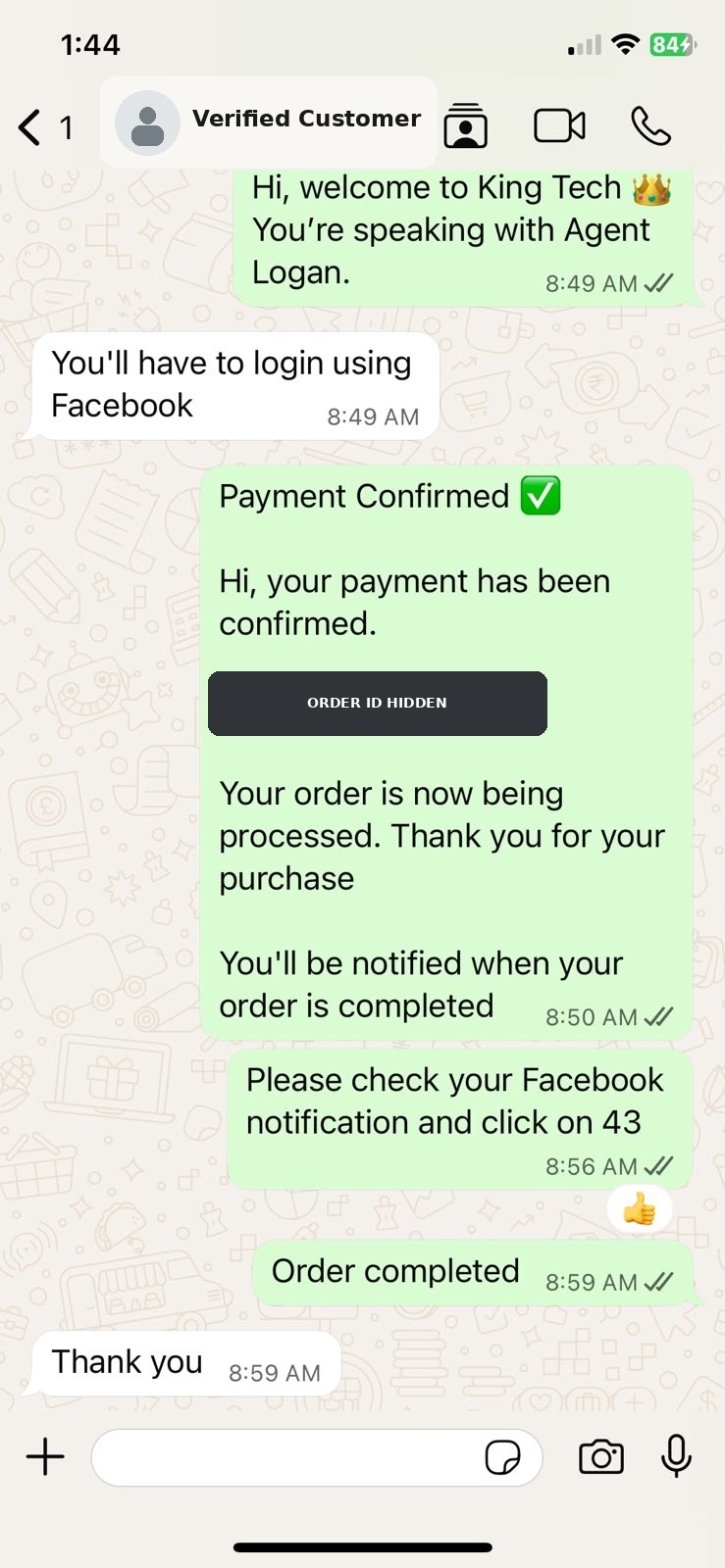 Verified King Tech customer order testimonial 12